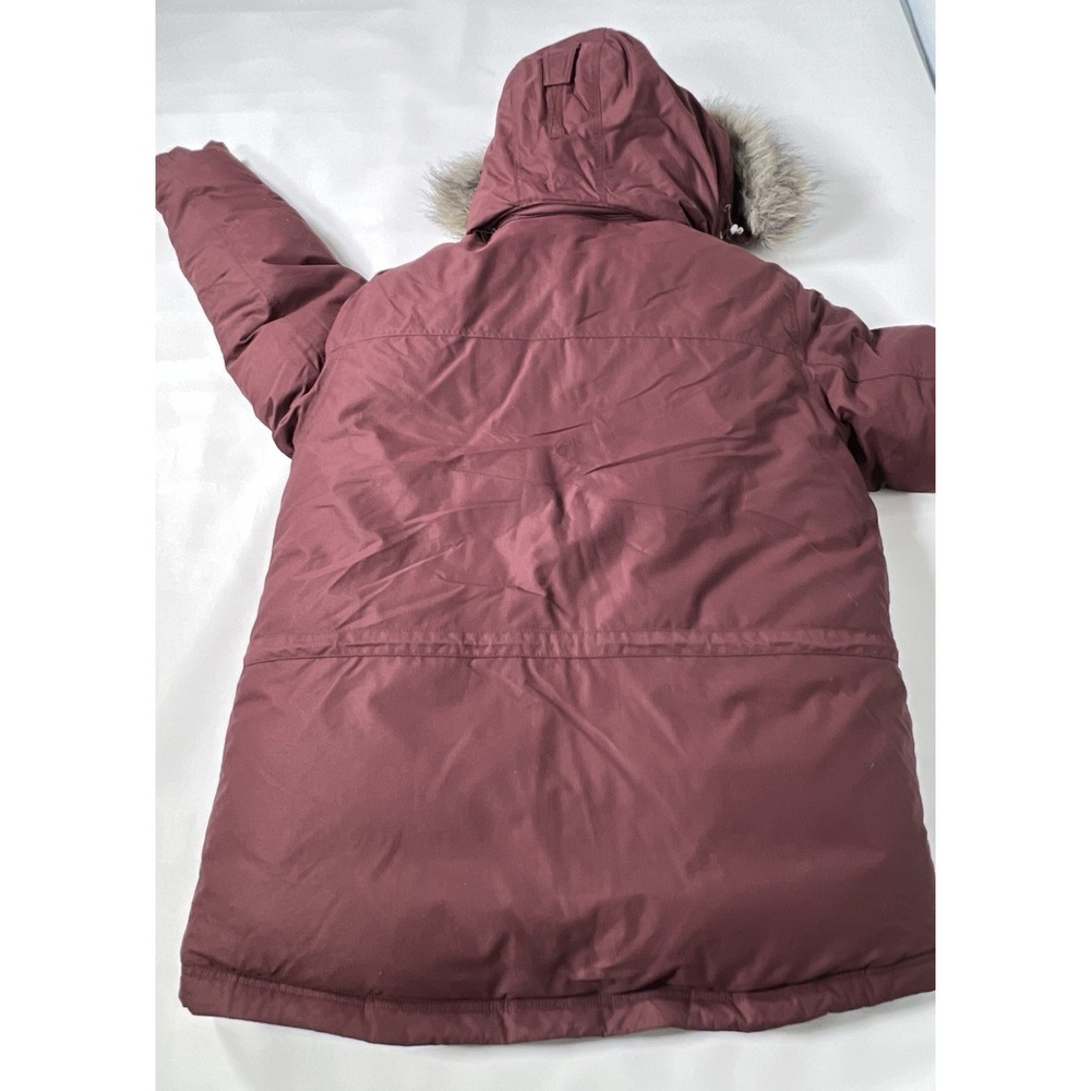 LL Bean Mens Parka Coat Jacket L Maroon Goose Down Faux Fur Hooded Gore-Tex EUC - Picture 8 of 16